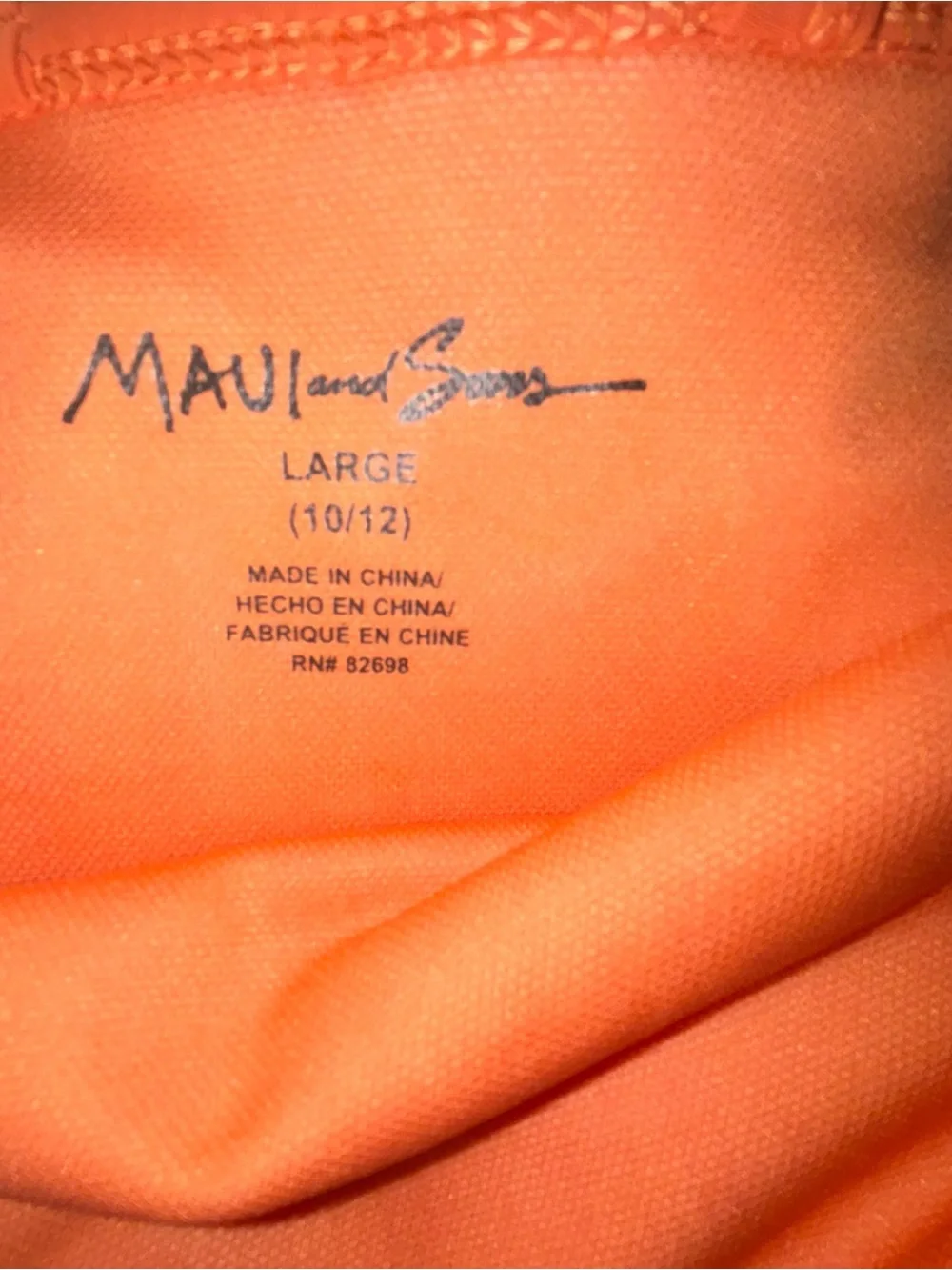 Maui & Sons Orange Yellow Ruffle One-Piece Swim Bathing Suit Girls L (10-12)